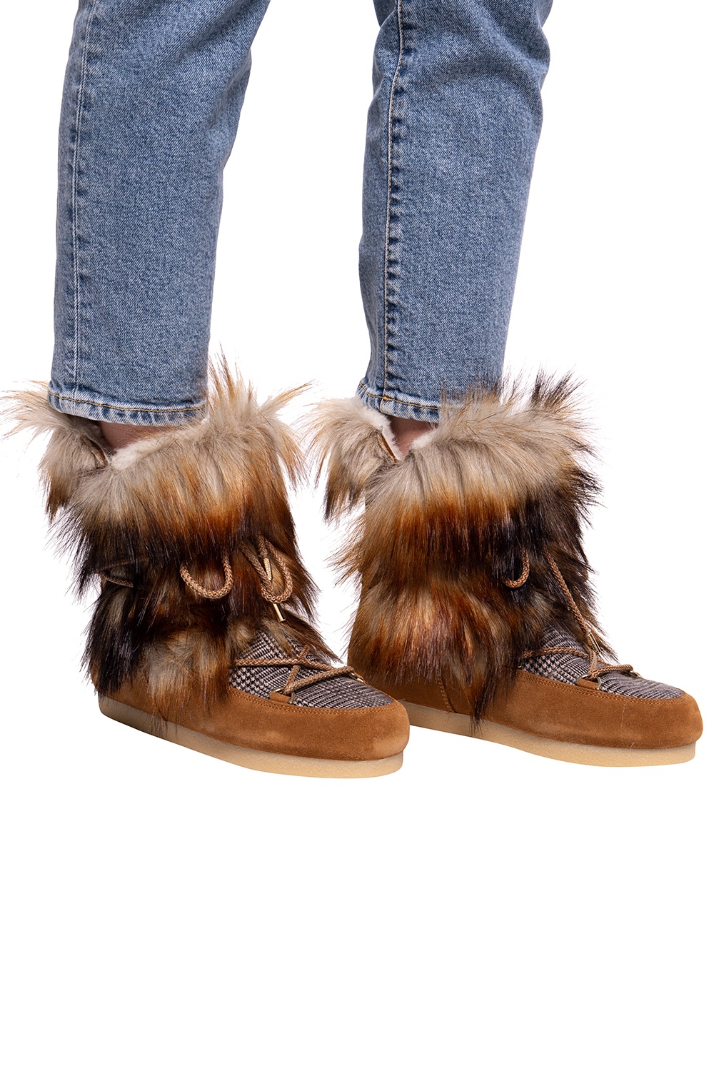 Moon boot far on sale side high with fur